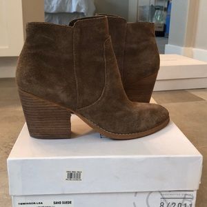 Sand/Tan Suede Booties - Treasure & Bond